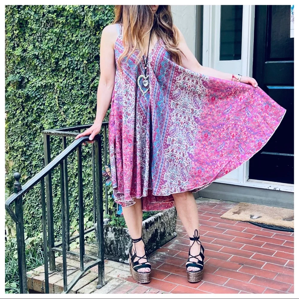 01 Floral Tank From France Boho dress - Picture 7 of 13